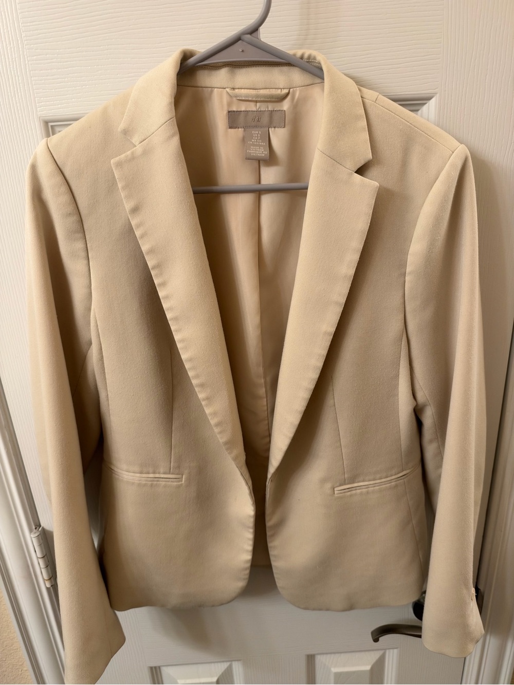 H&M Women's Cream Single-Button Blazer